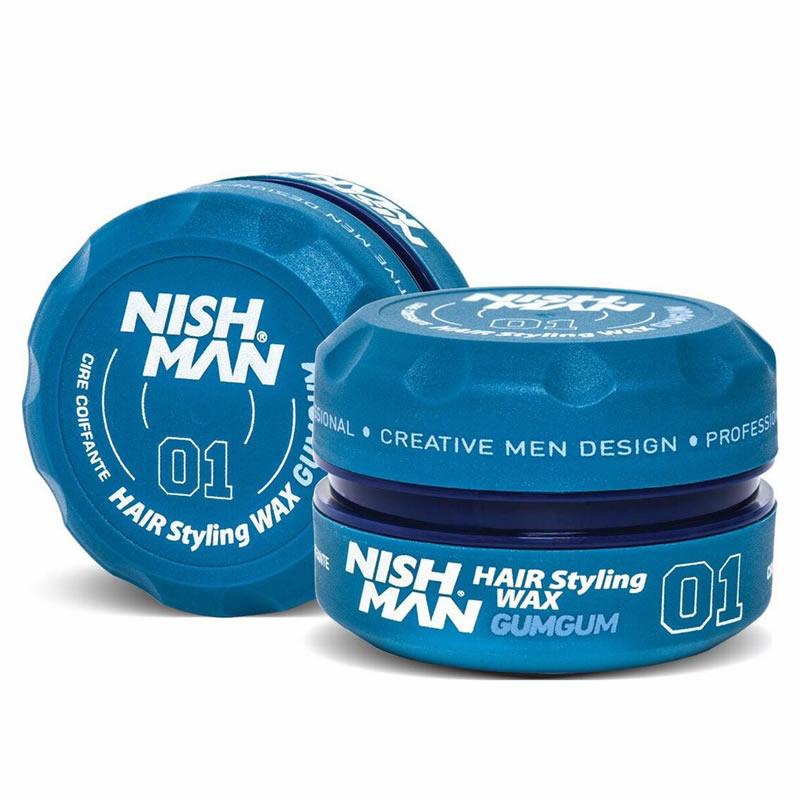 Cera Nishman Gum Gum – Fijación fuerte y brillo húmedo para estilos definidos en casa